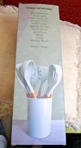 Cooking Utensil Set Heat Resistant Kitchen Gadget Tools Silicon & Wood 11 pieces - Picture 1 of 9