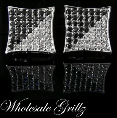 $130 PENDIENTES Para Hombres PERSONALIZADOS Simular NEGRO Diamante HipHop Helado ¡Estilo Platino! Foto 1 de 4