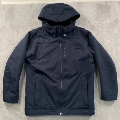 Eider Defender 2LS 夹克男式大号 Veyrier 有内衬连帽拉链口袋海军蓝滑雪 — 第 1/4 张图片