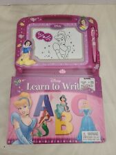 Disney Princess Storybook & Magnetic Drawing Kit Learn to Write New Sealed