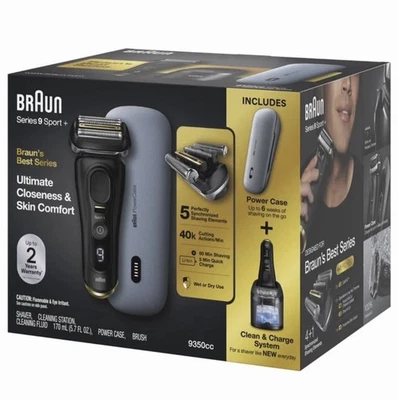 Braun Serie 9 Sport + Afeitadora Eléctrica con Estación de Limpieza y Carga y Estuche Eléctrico Foto 1 de 4