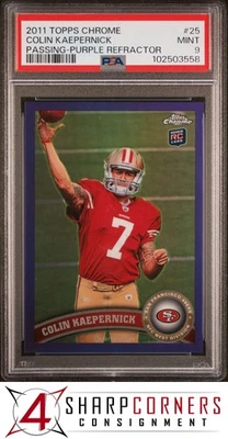2011 TOPPS CHROME PURPLE REFRACTOR #25 COLIN KAEPERNICK RC #/499 PSA 9 - Image 1 of 3