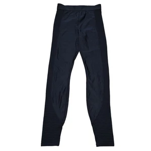 Fabletics Ultra High Waist Motion Shine Ribbed Panel Leggings Women M Black Yoga - Picture 1 of 8