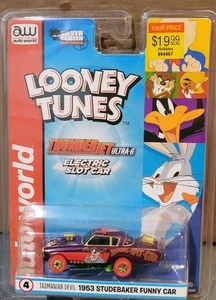 AW Looney Tunes 1953 Studebaker Funny Car Diavolo della Tasmania HO Slot Car Nuovo con scatola - Foto 1 di 7