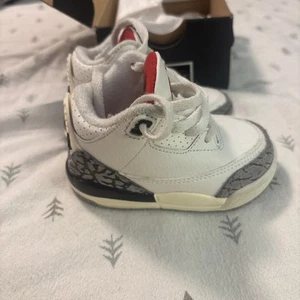 Nike Air Jordan Retro 3 Toddler Cement Grey size 4C DM0968-106 - Picture 1 of 6