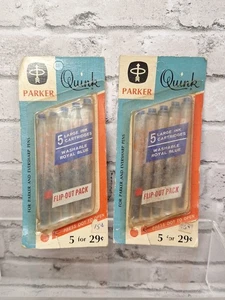 VINTAGE PEN INK CARTRIDGES REFILLS Parker Quink  Eversharp 2 PACKS New Old Stock - Picture 1 of 8
