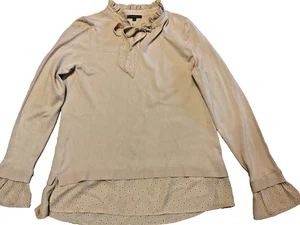 Y2K Adrianna Papell Top En Capas Cuello Volantes y Lazo L. (42"C29"L.) - Imagen 1 de 3