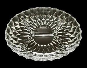 Vintage Val St Lambert Clear Crystal Imperial 4 Part Divided Relish Dish 11” EUC - Picture 1 of 9