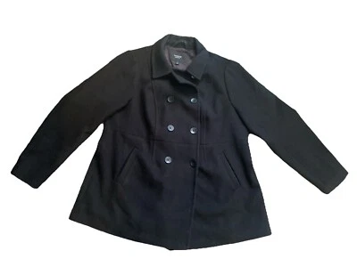 Abrigo de mujer Torrid doble botonadura guisante talla grande 1 vestido negro chaquetón #feelthefit Foto 1 de 3