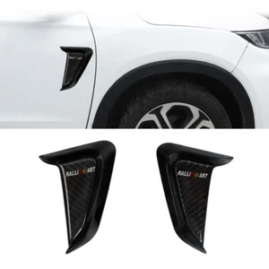 RALLIART Car Shark Gills Side Fender Emblem Vent Trim Cover Sticker ABS Carbon/F - Picture 1 of 10