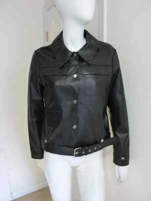 Chaqueta de cuero con cinturón teñido Soia &amp; Kyo Rowen talla: M $695 nueva con etiquetas Foto 1 de 4