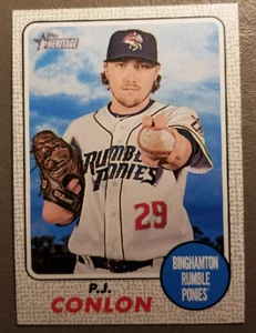 P.J. Conlon Gray Parallel 20/25 2017 Topps Heritage Minor Leagues #11 - Foto 1 di 2