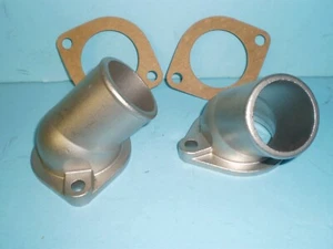 1949 1950 1951 1952 1953 Ford Flathead V8 Water Necks Stainless Larger Dia. Hose - Foto 1 di 1