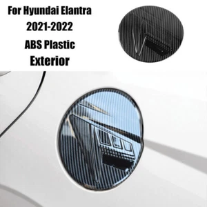 For Hyundai Elantra 2021-2022 Carbon Fiber Look Fuel Tank Cap Oil Gas Cover Trim - Picture 1 of 10
