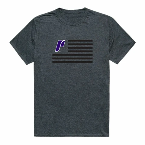 UP University of Portland Pilots USA Flag T-Shirt Heather Charcoal Cover