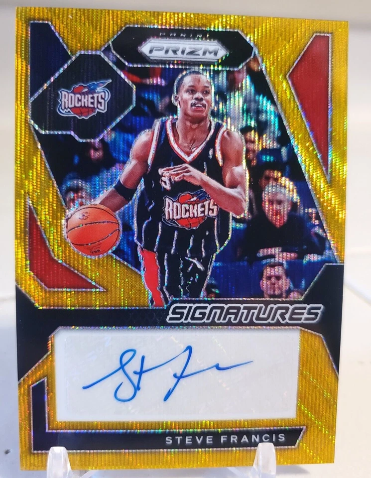 2023 Panini Prizm STEVE FRANCIS Orange Reactive Prizm Auto Card Autograph #4/10 - Image 1 of 2
