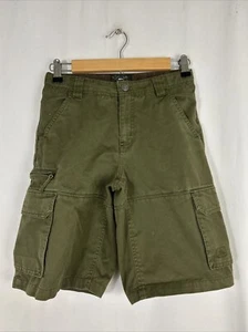 REI Kids Medium 10/12 green Cotton Cargo Shorts 26x10 Hiking Outdoors - Picture 1 of 16