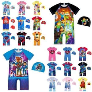 Disfraz de natación de personajes para niños Traje de baño de una pieza Traje de surf Ropa de playa Bikini - Imagen 1 de 30