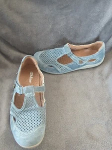 Cobbie Cuddlers Size 7.5 M Blue Suede Leather Mary Jane Shoes Womens EUC - Picture 1 of 10