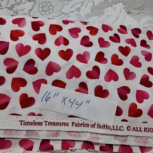 Timeless Treasures Hearts Fabric Valentine's Day Sewing Quilting Cotton 16x44 - Picture 1 of 4