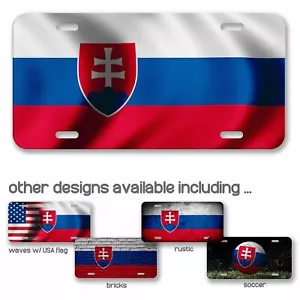High Grade Aluminum License Plate - Flag of Slovakia (Slovak) - Many Options - Picture 1 of 10