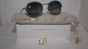 Linda Farrow Sunglasses New Mineral White Gold Blue Grey LFL/387/12 51 23 140 - Picture 1 of 12