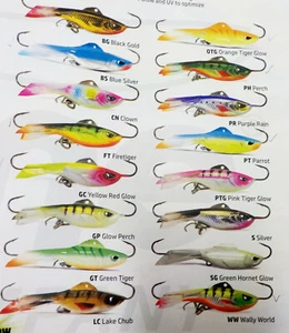 ACME HYPER RATTLE ICE FISHING WALLEYE PERCH CRAPPIE PIKE JIGGING LURE CHOICE - Picture 1 of 22
