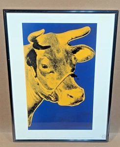 Impresión litográfica vintage 1989 Andy Warhol arte pop enmarcada "COW" 1971 - Imagen 1 de 9