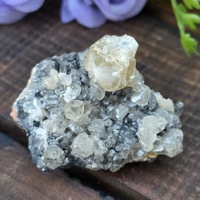Gorgeous Cerussite Rock Specimen w/ Galena, Barite | UV Reactive Glowing Mineral - Image 1 of 4