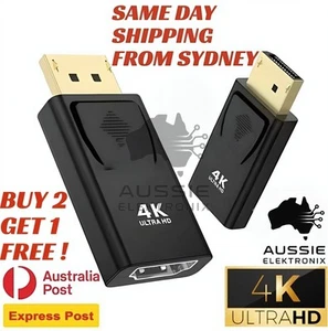 Display Port to HDMI Male Female Adapter Converter Connector 4K Displayport DP - Picture 1 of 7