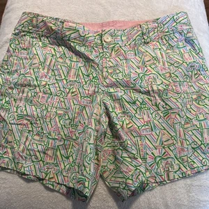 Pantalones Cortos Lilly Pulitzer Swirl Lighthouse Veleros Talla 12 Rosa Blanco Verde Amarillo - Imagen 1 de 7
