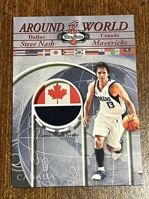 STEVE NASH 2002-03 FLEER BOX SCORE AROUND THE WORLD JERSEY RELIC MAVERICKS - Image 1 of 2