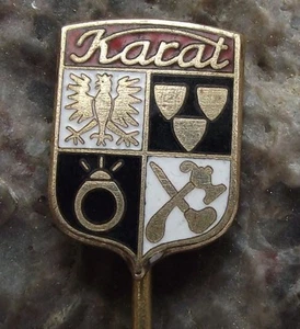 Vintage Karat Jewelry & Gold Smiths Firm of Czechoslovakia Advertising Pin Badge - Picture 1 of 1