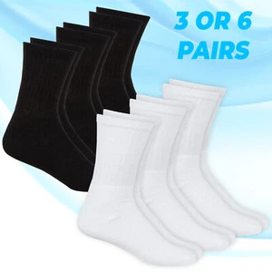 Niños Niños Deportes Uniforme Escolar Calcetines Liso Terry Algodón Rico 3 6 Pares Talla 4-6 - Imagen 1 de 13