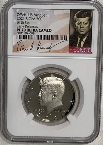 2021 S Kennedy 50c Clad Proof NGC PF70 Ultra Cameo Birth Set Early Releases ~GEM Cover