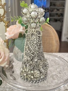 Antique Vtg Rhinestone Tree OOAK Hand Made Jeweled Christmas.  - Picture 1 of 22