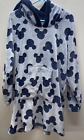 DISNEY Robe Mickey Mouse Fleece Lounge Hoodie Sherpa Plush Blue Size Large
