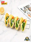 1 pc Stainless Steel Taco Holder Tray, Holds 4 Corn Cakes or Wraps, Baking Stand