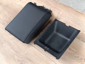 BMW E39 Armrest EURO SPEC Opening new leather nappa black stitched OEM - Picture 1 of 11
