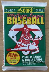 1991 Score Baseball Pack Randy Milligan Orioles (Top) George Bell Blue Jays Back
