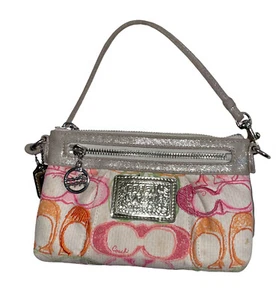 VTG 90sY2k Retro COACH POPPY multicolored mini pouchette bag convert to wristlet - Picture 1 of 9