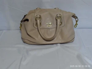"Pre-Owned" "Unauthenticated" Coach Beige Handbag Missing OTS Strap and has wear - Picture 1 of 11
