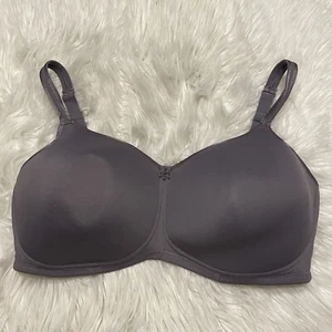 Amoena 44DD Bra Gray Mara SB Padded Wire Free Mastectomy Back Closure 44023 - Picture 1 of 6