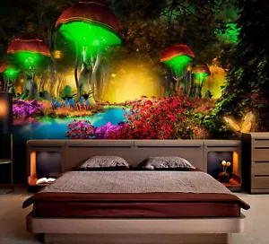 Mural de pared Magic Mushrooms, calcomanía de papel tapiz para vivero. Arte de pared autoadhesivo - Imagen 1 de 5