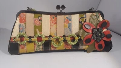Hermoso bolso de mano vintage Mary Frances con cuentas multicolor satinado pequeño  Foto 1 de 4