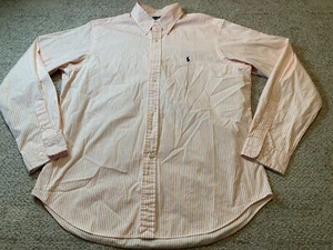 Ralph Lauren klassisches Herrenhemd Größe 16 / 35 Knopfleiste orange gestreift Langarm - Bild 1 von 12
