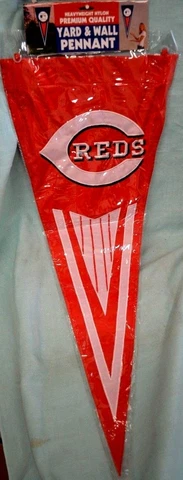 Cincinnati REDS Baseball Genuine MLB Nylon Yard WALL PENNANT Outdoor 34" x 14" Cover
