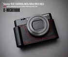 LIM'S Metallgriff Echtleder Kamera halbe Hülle für Sony RX100 III IV V VI VII
