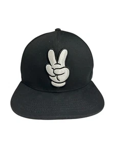 Disney Parks Peace Sign SnapBack Hat Cap Walt Disney World Black Adult Size OSFM - Picture 1 of 7