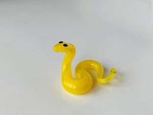 SERPIENTE~Estatuilla de vidrio artístico soplado a mano coleccionable~ Hecho a mano pequeño animal lindo - Imagen 1 de 3